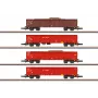 Märklin 82542 Z mēroga 4 daļu augstbortu atklāto vagonu komplekts - DB AG lūžņu vilciens, V ēra