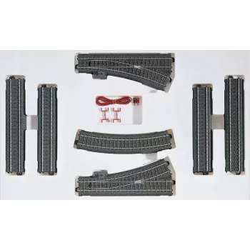 Märklin 24902 C-Gleis H0 sliežu ceļa galapunkta atbalsts ar LED apgaismojumu