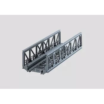 Märklin 07262 režģveida tilts HO mēroga modeļu dzelzceļiem – pelēks plastmasas vienceļa tilta komplekts, garums 360 mm