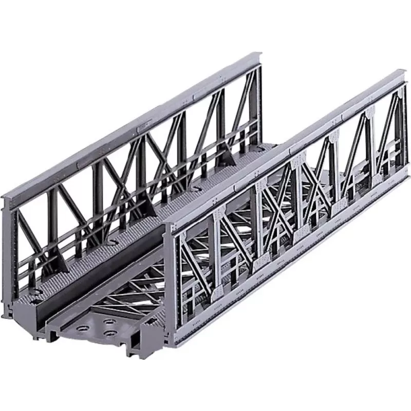 Märklin 07262 režģveida tilts HO mēroga modeļu dzelzceļiem – pelēks plastmasas vienceļa tilta komplekts, garums 360 mm
