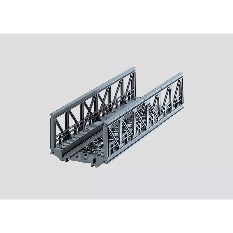 Märklin 07262 režģveida tilts HO mēroga modeļu dzelzceļiem – pelēks plastmasas vienceļa tilta komplekts, garums 360 mm