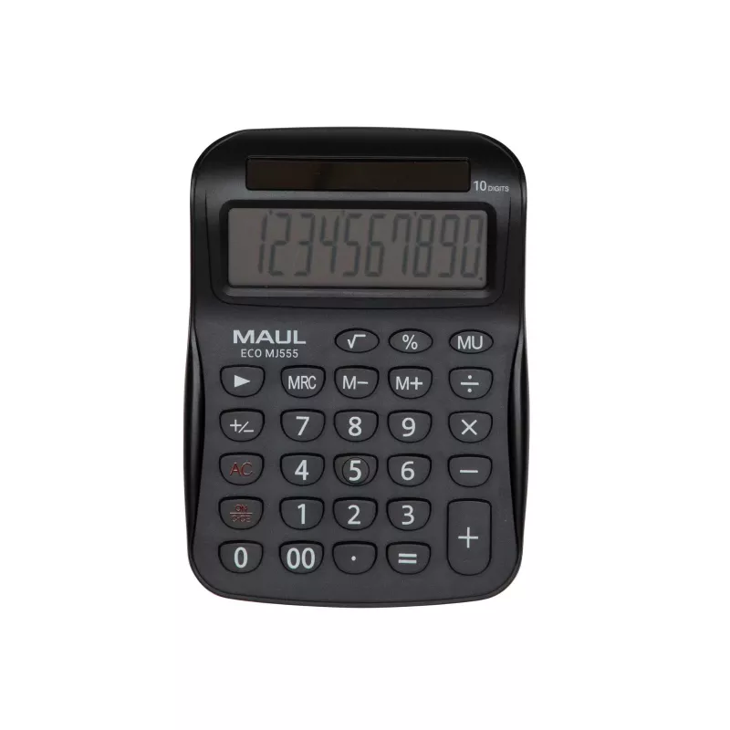 MAUL ECO MJ 555 galda kalkulators, balts, 12 cipari, divu veidu barošana 7263502