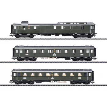 Märklin 42490 H0 3 vagonu ekspresvilciena pasažieru vagonu komplekts PwPost4ü-28 no DRG