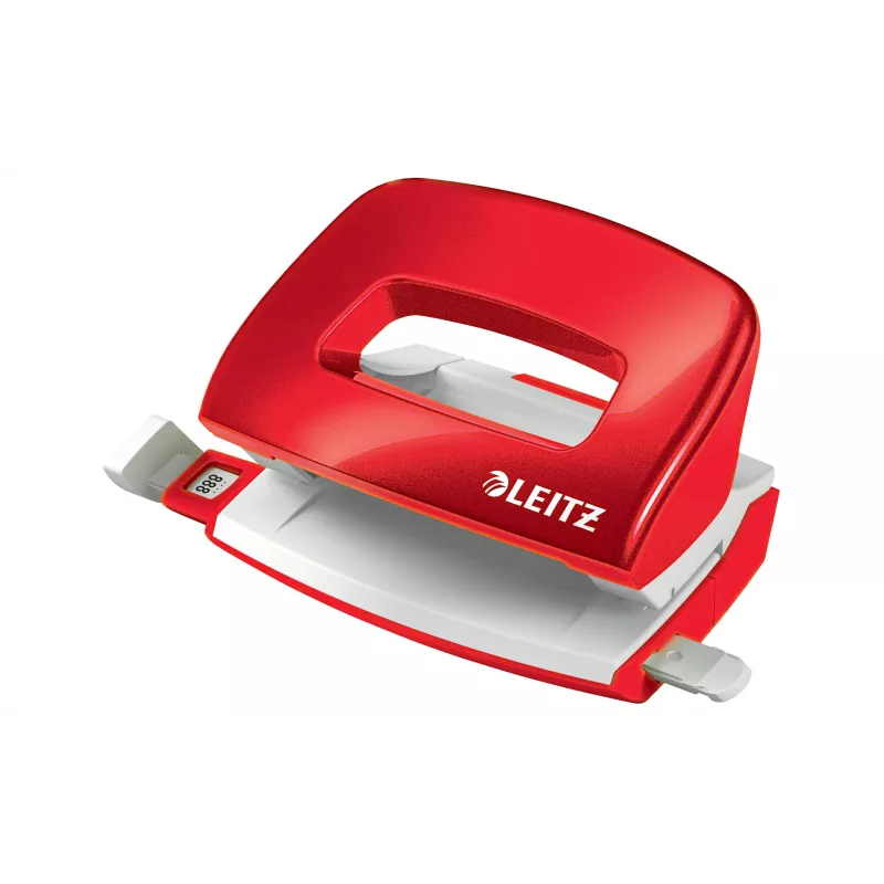 LEITZ Mini NeXXt WOW 5060 perforators, sarkans, 10 lapas, 2 caurumi, 5060-10-26