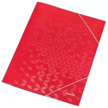 LEITZ WOW A4 dokumentu mape ar elastīgām aizdarēm, PP laminēts kartons, sarkana, 150 lapas, 3982-00-26