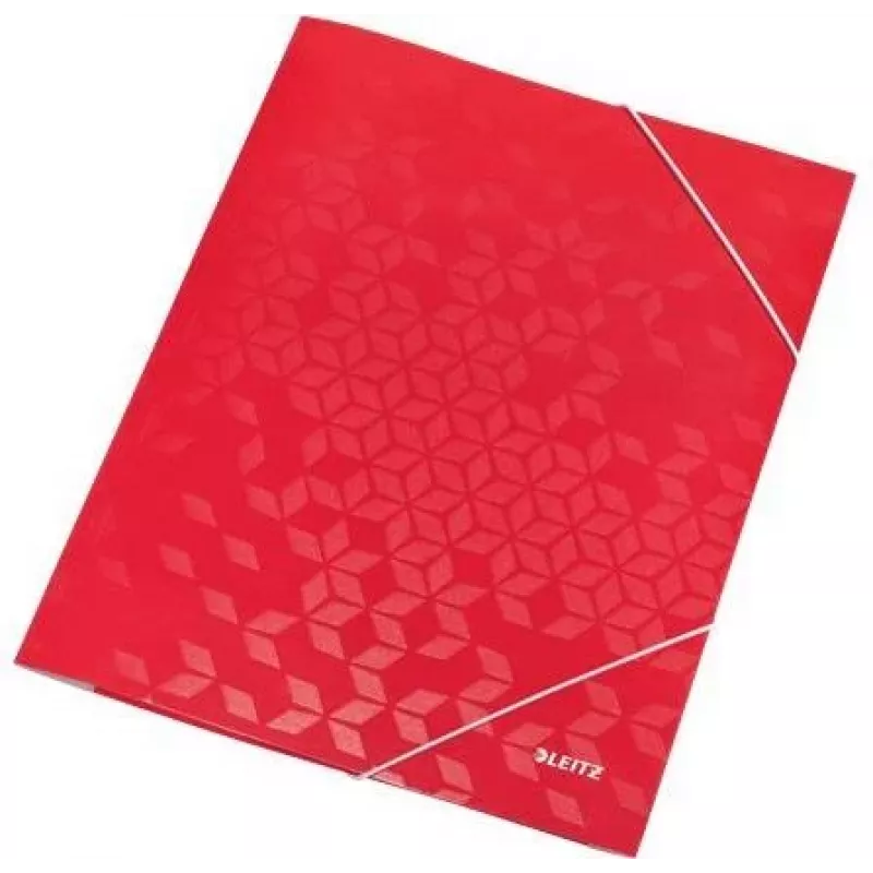 LEITZ WOW A4 dokumentu mape ar elastīgām aizdarēm, PP laminēts kartons, sarkana, 150 lapas, 3982-00-26