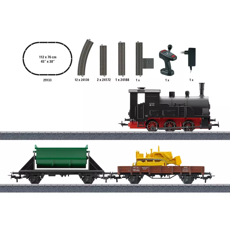 Märklin 29133 HO mēroga kravas vilciena iesācēju komplekts ar bateriju darbību un infrasarkano tālvadību