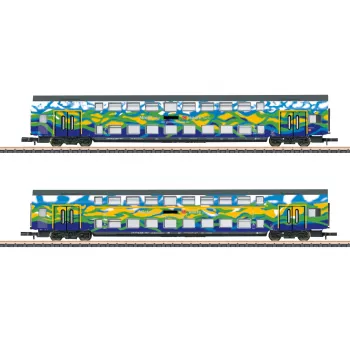 Märklin 87306 Z divstāvu vagonu komplekts Touristik 1 no DB AG - 2 divstāvu starpvagoni