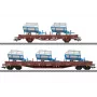 Märklin 46407 DB AG VI ēras platformu vagonu komplekts (2 vagoni, baļķu krava, H0)