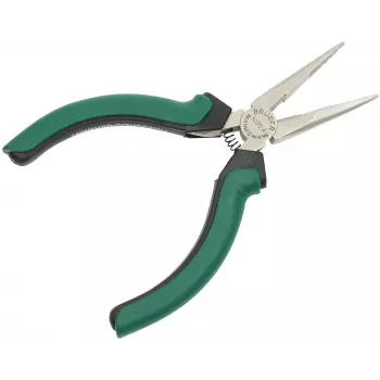 BRÜDER MANNESMANN GREEN LINE Precīzijas smailknaibles, 125 mm, taisnas, instrumentu tērauds, zaļi/melns rokturis M 1070-4