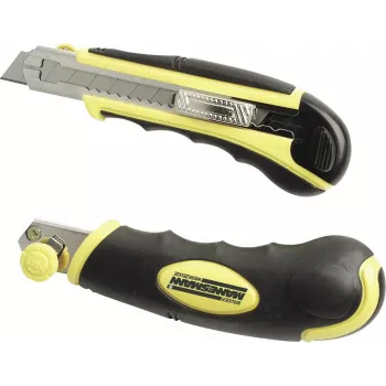 Brüder Mannesmann universālais nazis ar Softgrip rokturi, automātiska asmens regulēšana, 18 mm lūstošais asmens, 60100