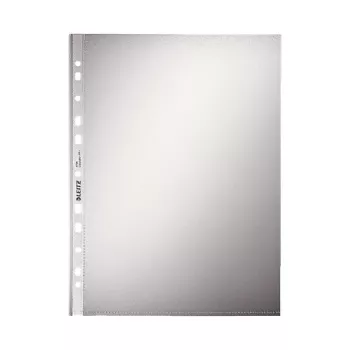 LEITZ 47960000 A4 caurumu kabatiņas, polipropilēns 0,07 mm, caurspīdīgas, 100 gab.