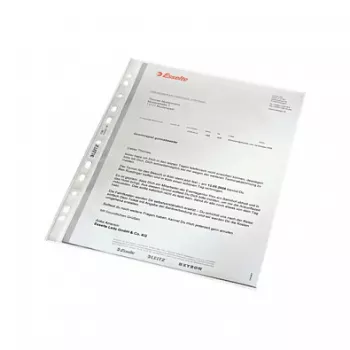 LEITZ 47960000 A4 caurumu kabatiņas, polipropilēns 0,07 mm, caurspīdīgas, 100 gab.