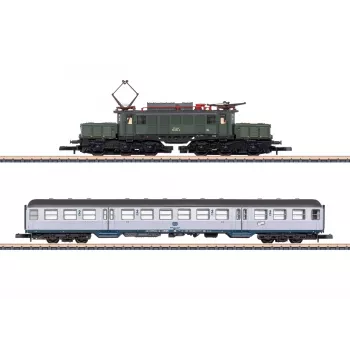 Märklin 81221 Z mēroga vilciena komplekts - 175 gadi Geislinger Steige DB 50. klases tvaika lokomotīve ar 3 kravas vagoniem, sliedēm un kontrolieri