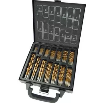 Brüder Mannesmann M54399 HSS metāla spirālurbju komplekts, 99 gab., TiN pārklājums, cilindrisks kāts