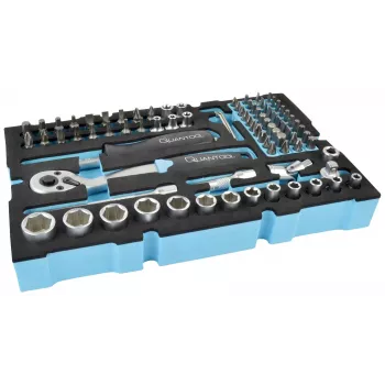 Brüder Mannesmann QUANTOOL 85 detaļu 1/4 collu uzgriežņu atslēgu komplekts Q25002