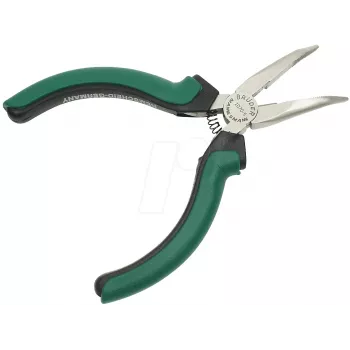 BRÜDER MANNESMANN GREEN LINE elektronikas liektās adatknaibles 125 mm, instrumentu tērauds, zaļš/sudraba/melns M 1070-5