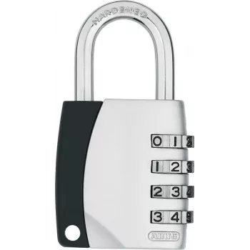 ABUS 155/40 koda atslēga ar 4 ciparu maināmu kodu, alumīnija korpuss, rūdīta tērauda sprādze, sudraba ABVS30890