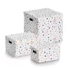 Zeller Dots uzglabāšanas kaste balta ar punktiem 25 x 35 x 20 cm 14475