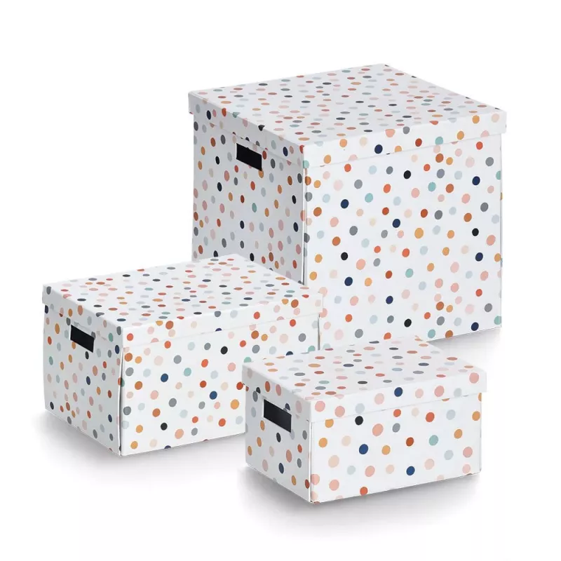 Zeller Dots uzglabāšanas kaste balta ar punktiem 25 x 35 x 20 cm 14475