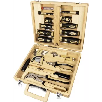BRÜDER MANNESMANN MAN 29001 24 daļu instrumentu komplekts bambusa maciņā M29001