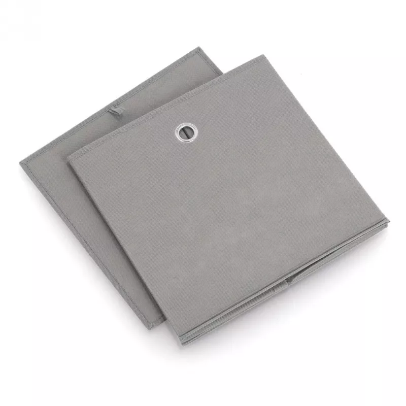 Zeller pelēka neausta auduma uzglabāšanas kaste 30x30x30 cm, salokāms kubs ar metāla cilpiņu rokturi 14110