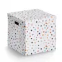Zeller Dots balta uzglabāšanas kaste ar punktiņiem 33,5 x 33 x 32 cm 14476