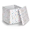 Zeller Dots balta uzglabāšanas kaste ar punktiņiem 33,5 x 33 x 32 cm 14476
