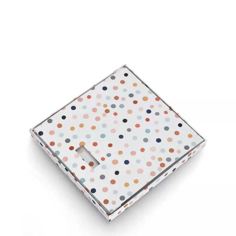 Zeller Dots balta uzglabāšanas kaste ar punktiņiem 33,5 x 33 x 32 cm 14476