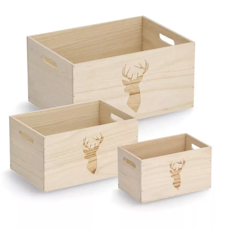 Zeller Deer uzglabāšanas kaste, dabīgā koka, 25 x 15 x 14 cm (15220)