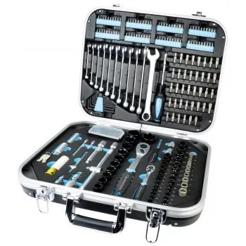 BRÜDER MANNESMANN QUANTOOL Q25101 instrumentu komplekts, 233 priekšmeti, triecienlietā plastmasas koferī