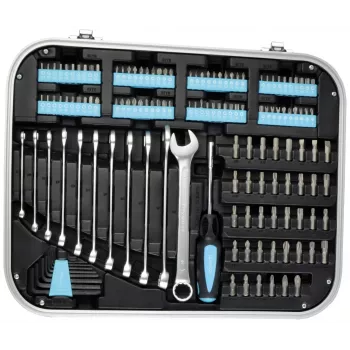 BRÜDER MANNESMANN QUANTOOL Q25101 instrumentu komplekts, 233 priekšmeti, triecienlietā plastmasas koferī