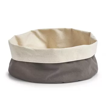 Zeller Bread Basket 18006 – salokāms auduma grozs ar metāla rāmi, pelēks, 20 x 20 x 7 cm