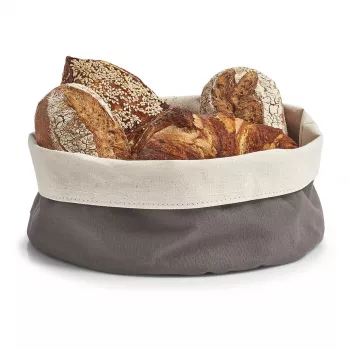 Zeller Bread Basket 18006 – salokāms auduma grozs ar metāla rāmi, pelēks, 20 x 20 x 7 cm