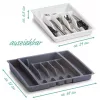 Zeller 24887 galda piederumu atvilktnes organizators, plastmasa, pelēks, 5 nodalījumi
