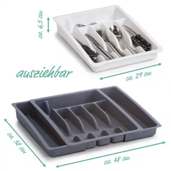 Zeller 24887 galda piederumu paplāte, plastmasa, pelēka