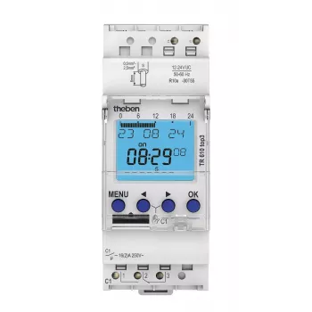 THEBEN TR 610 top3 12-24V nedēļas digitālais laika slēdzis, 1 kanāls, DIN sliedei, 16 A 6104130