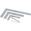 Brüder Mannesmann M81210 5 gabalu leņķmēru komplekts ar rīvi, rūdīts tērauds, metriskais, 100 mm lāpstiņa, 0-180° transportieris, 45° leņķmērs, centrēšanas leņķmērs, plastmasas futrālis 0418002
