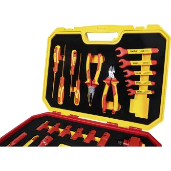 BRÜDER MANNESMANN VDE izolētu instrumentu komplekts, 24 daļas, koferī, pārbaudīts saskaņā ar DIN EN 60900:2012, līdz 1000 V AC - 1 gab. (11212)