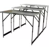 BRÜDER MANNESMANN M70113 daudzfunkcionāls saliekamo galdu komplekts, 3 daļas, MDF E1 galda virsma 2,7 mm, alumīnija rāmis, sudraba/pelēks