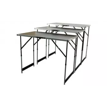 BRÜDER MANNESMANN M70113 daudzfunkcionāls saliekamo galdu komplekts, 3 daļas, MDF E1 galda virsma 2,7 mm, alumīnija rāmis, sudraba/pelēks