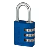 ABUS 466144 45mm masīva misiņa atslēdzams piekaramais lukturis ar rūdīta tērauda sprūdu, zils