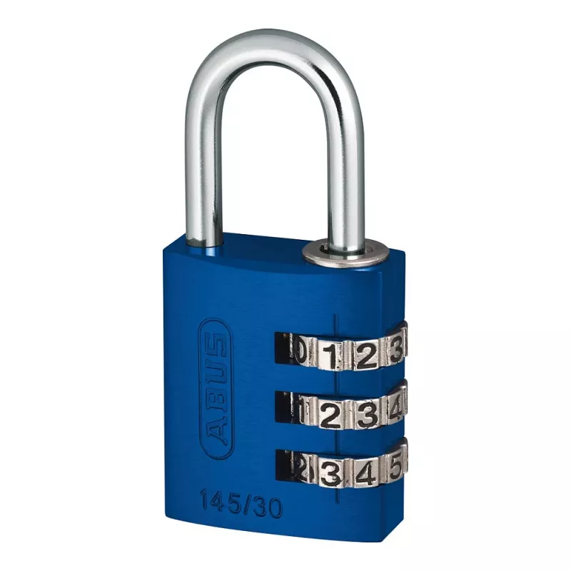 ABUS 466144 45mm masīva misiņa atslēdzams piekaramais lukturis ar rūdīta tērauda sprūdu, zils