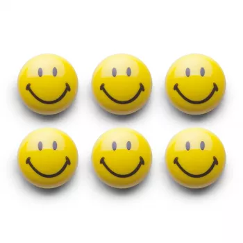 Zeller Smiley Magnetu komplekts 6 gabali 3 cm dzelteni 11204