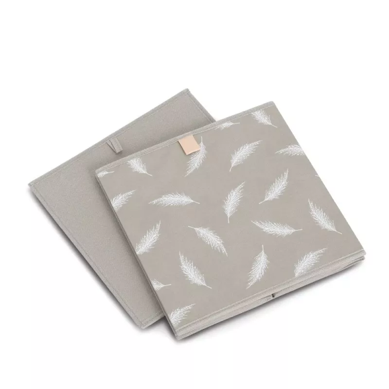 Zeller Feather uzglabāšanas kaste Taupe 32 x 32 x 32 cm 14537