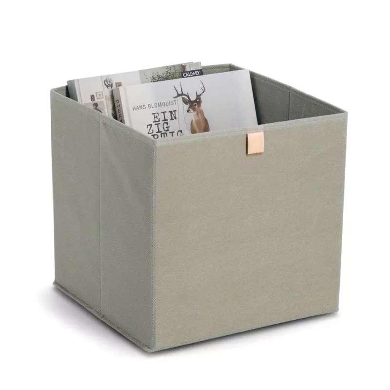 Zeller Khaki auduma uzglabāšanas kaste 32x32x32 cm salokāms kubu organizators 14540