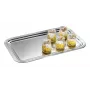 APS CLASSIC taisnstūra pasniegšanas paplāte 530x325 mm, sudraba krāsā, ar niķeļa pārklājumu un spoguļspīduma hroma apdari, ar līnijām