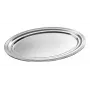 APS CLASSIC Taisnstūra pasniegšanas šķīvis 460x340mm Sudraba ar niķeļa un hroma pārklājumu un līnijām