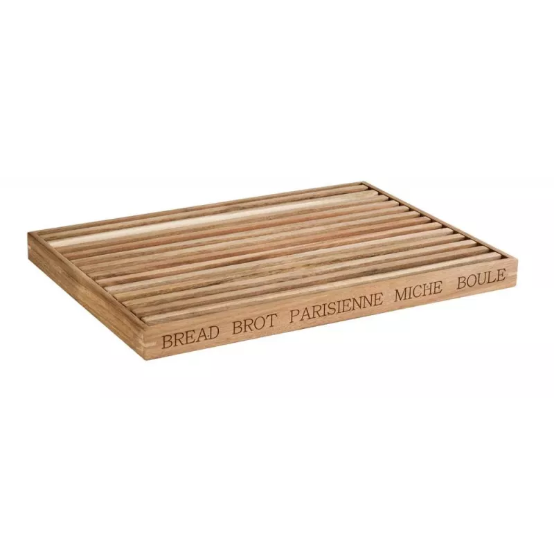 APS LETTER maizes griešanas dēlis 480x340x30 mm akācijas koks ar noņemamu drupatu paplāti