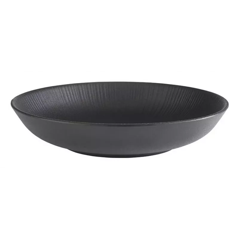 APS dziļais šķīvis 225 mm melns melamīna, krāvojams, trauku mazgājamā mašīnā mazgājams, karstumizturīgs 85060